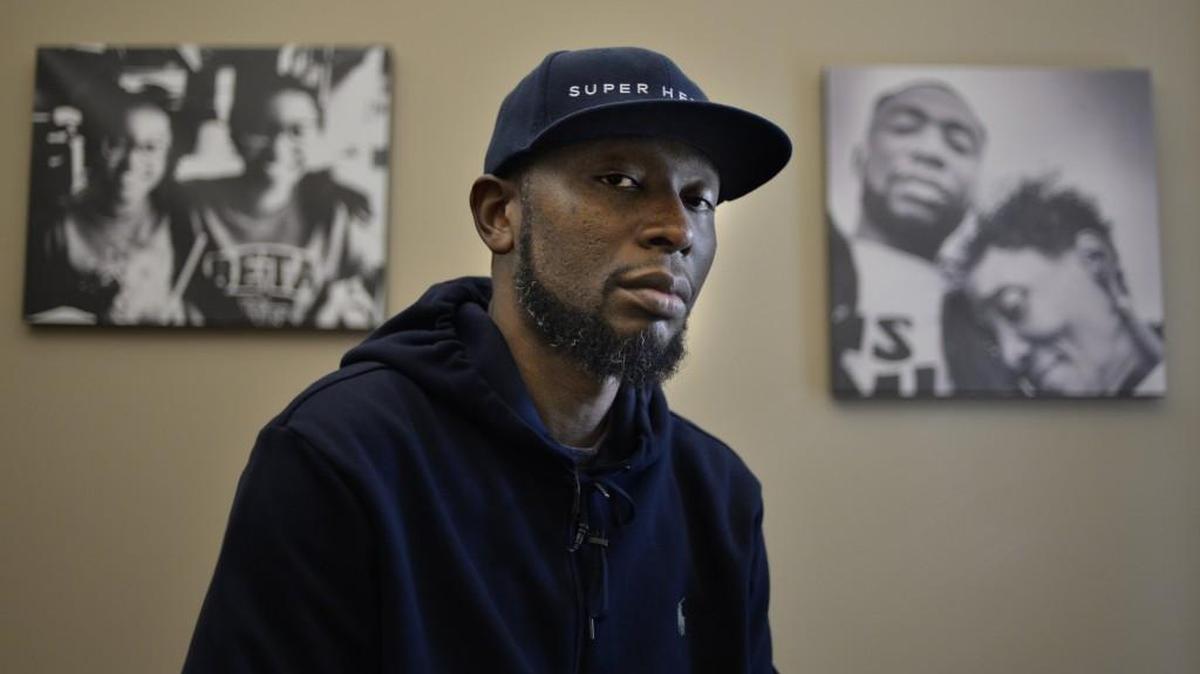 Patrick “9th Wonder” Douthit, Grammy-winning producer of Beyonce, Mary J. Blige and other stars, has carved out an intriguing career as a hip-hop academic. He posed for a photo in his office on Duke’s East campus Thursday, Nov. 2, 2017.