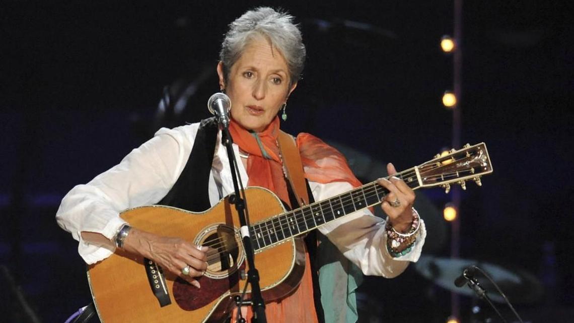 In this May 3, 2009 file photo, Joan Baez performs at a benefit concert celebrating Pete Seeger’s 90th birthday at Madison Square Garden in New York. Baez is retiring from touring this year, but not before one last go-round, which includes a Triangle date.