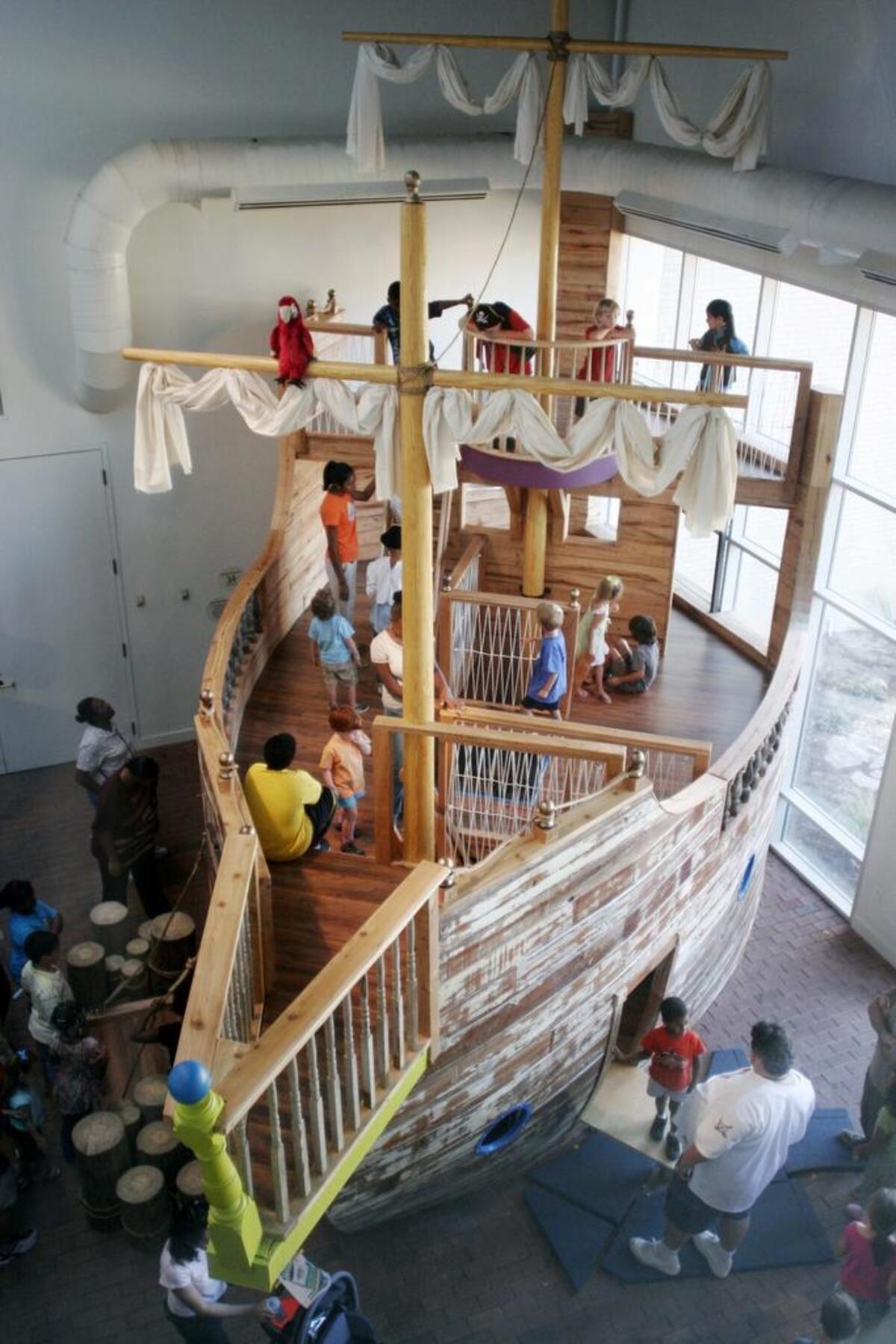 Visitors check out a pirate ship at Marbles Kids Museum in 2007. Thanks to the timing of the museum’s opening and its heart-of-downtown location, Marbles was able to incorporate children and families into the growth of increasingly desirable downtown Raleigh