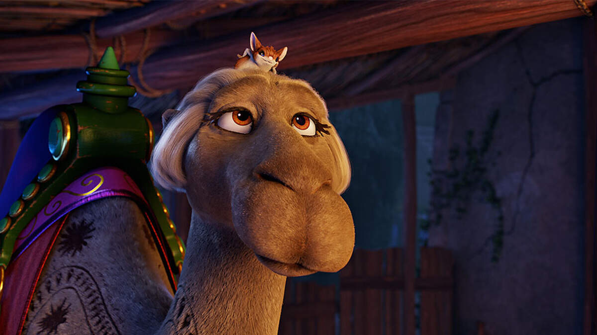 Oprah Winfrey voices Deborah, a camel, who carries a mouse companion (Kristin Chenoweth) in the animal-led nativity story 'The Star.'