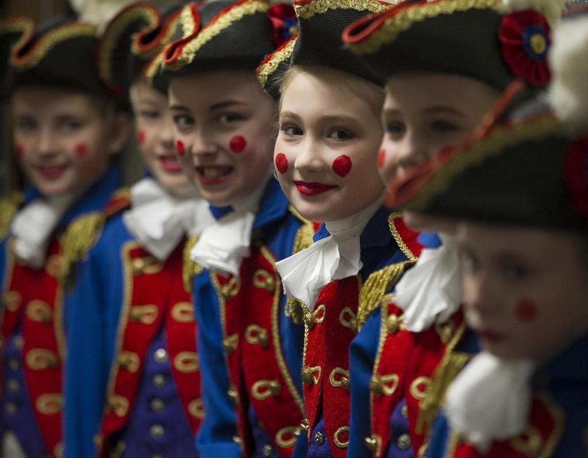 Toy Soldiers from the Carolina Ballet’s production of The Nutcracker line up before their performance in 2016.
