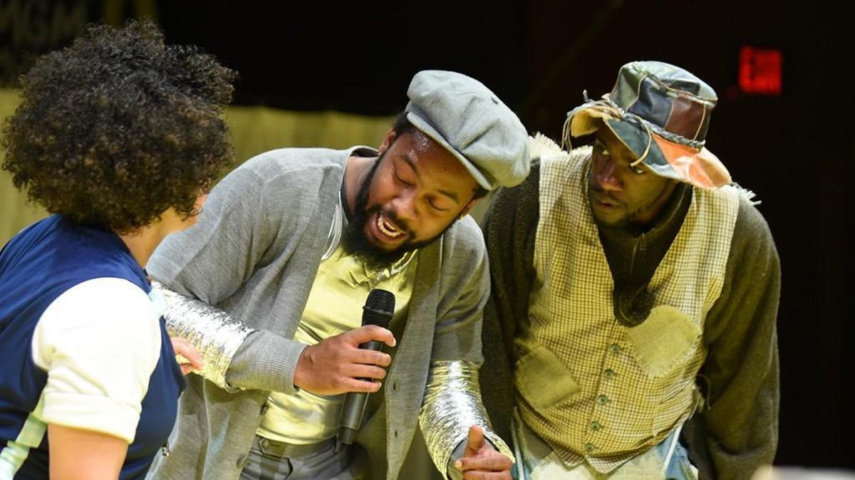 From left, Carly Jones, Jamaal Anthony and Demetrius Jackson in the Burning Coal Theatre Company production of “The Wiz” by Smalls & Brown.