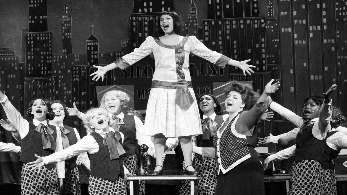 
"Morgan Abdalla as Millie and the Sincere Trust stenographers perform “Forget About The Boy” in Clayton Youth Theater's “Thoroughly Modern Millie.” Performances are at 7:30PM at The Clayton Center, July 24-25, July 30-31 and August 1."
