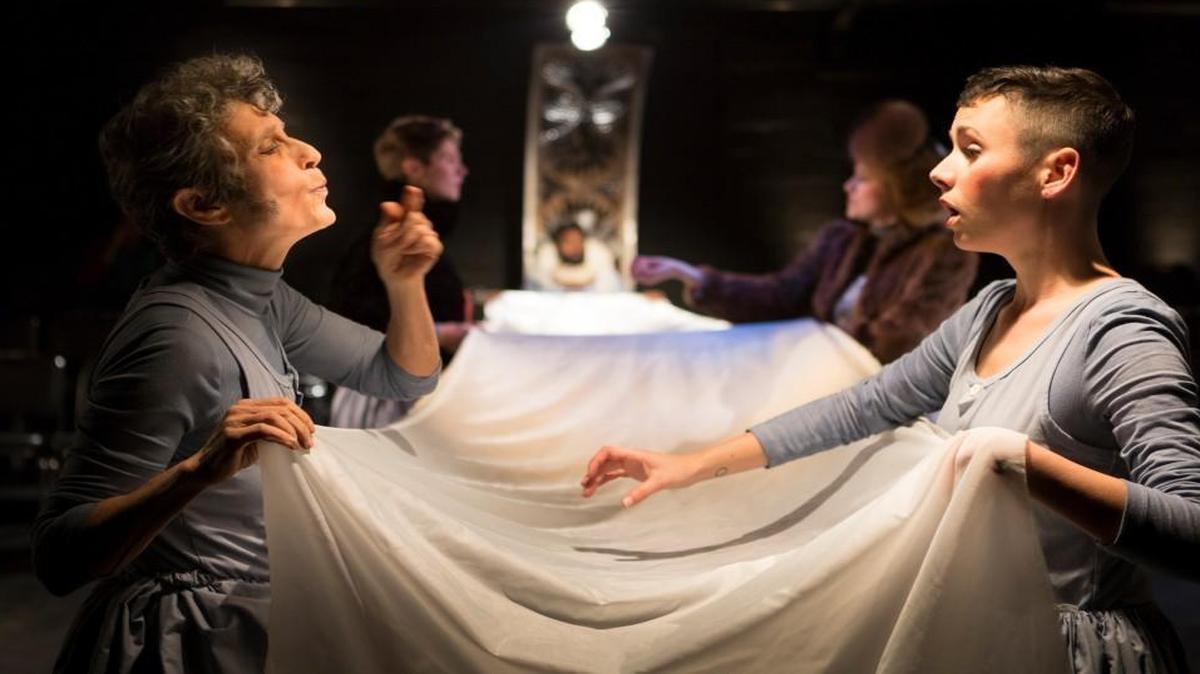 From left, Dale Wolf and Caitlin Wells in The Delta Boys’ production of “Orlando.”