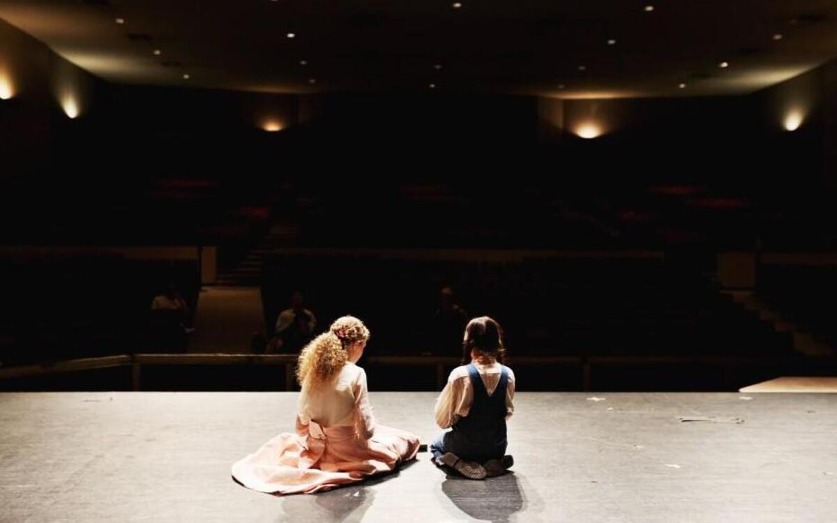 Franklin Academy High School students Kristen Seegers, 17, left, and Emma Suzik, 14, during rehearsal for “An Extra Penny.” The production will have its first workshop performances beginning Thursday, July 27th, in Louisburg College’s Jones Performing Arts Center in Louisburg.