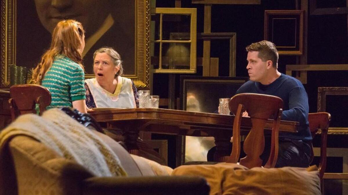Mary Rowland as Amanda, Kelly McConkey as Laura and Jesse R. Gephart as Tom in Raleigh Little Theatre’s production of “The Glass Menagerie.”