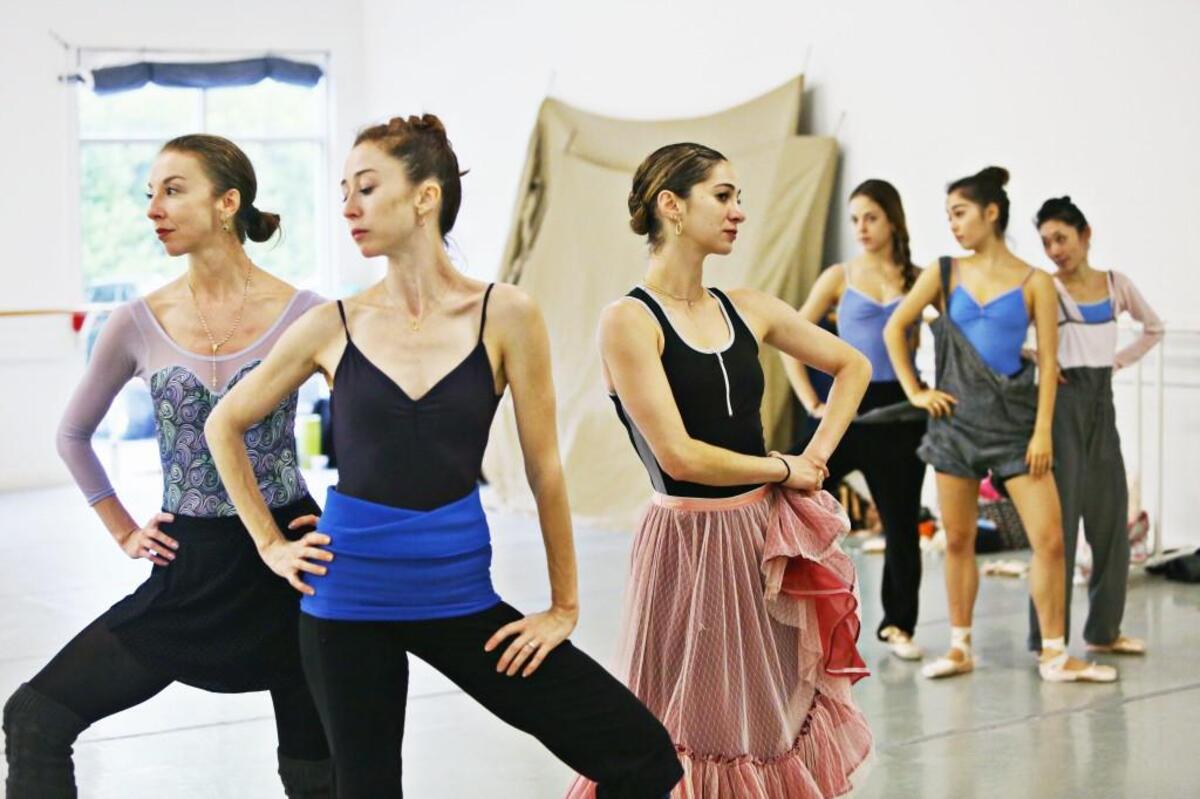 From left, Alicia Fabry, Lindsay Purrington and Lilyan Vigo Ellis rehearse "Carmen" at the Carolina Ballet Studio on Tuesday, May 9, 2017.