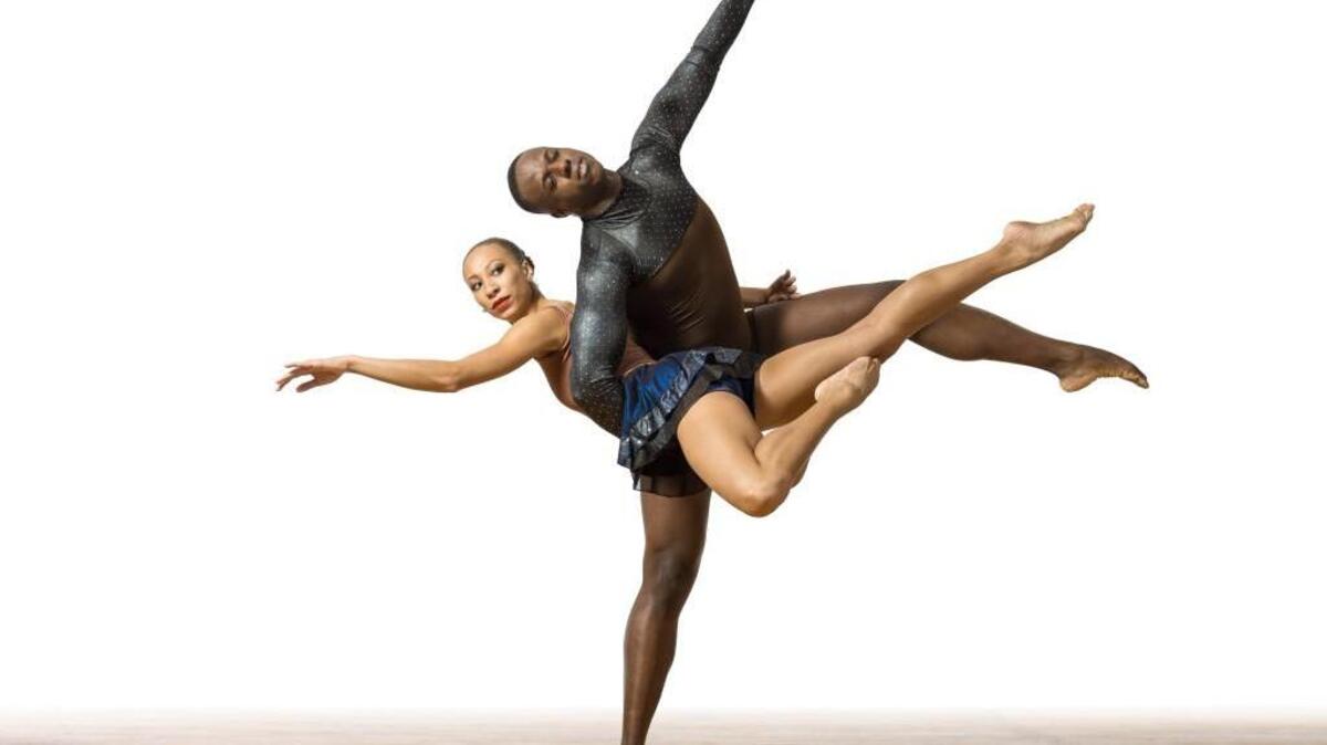 Courtney Robinson of Philadanco! and Tommie-Waheed Evans dance “Big Bang.” Philadelphia’s modern-dance company Philadanco! and the hip-hop company Rennie Harris Puremovement will bring their dancing to “Straight Outta’ Philly” Oct. 18 at N.C. State University’s Stewart Theatre.