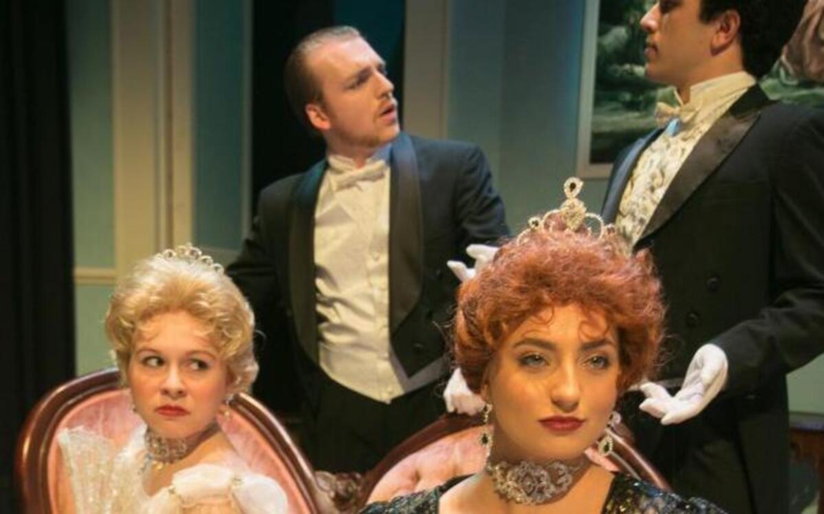 (L-R, front): Teal Lesley, Kate Williams; (L-R, back): Ian Oehring and Darius Shafa in the N.C. State University Theatre production of “An Ideal Husband.”