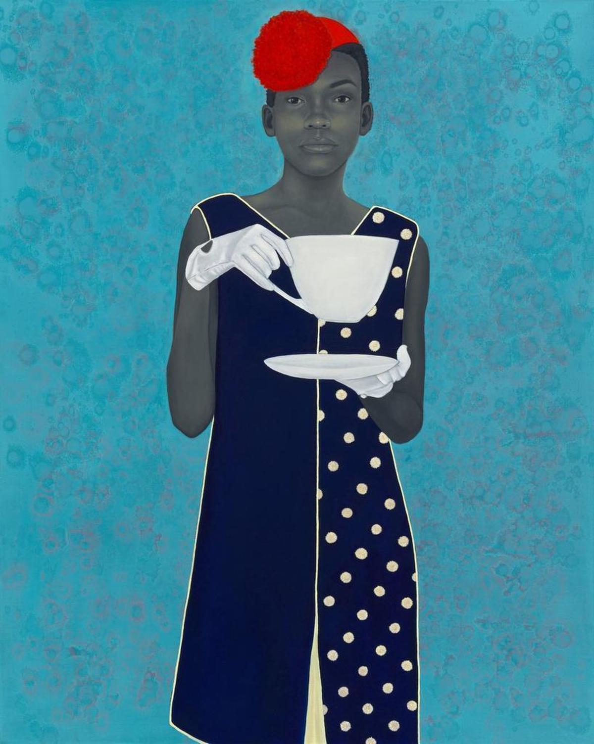“Miss Everything (Unsuppressed Deliverance)” by Amy Sherald is in the exhibit, “The Outwin: American Portraiture Today,” at the Ackland Art Museum in Chapel Hill.