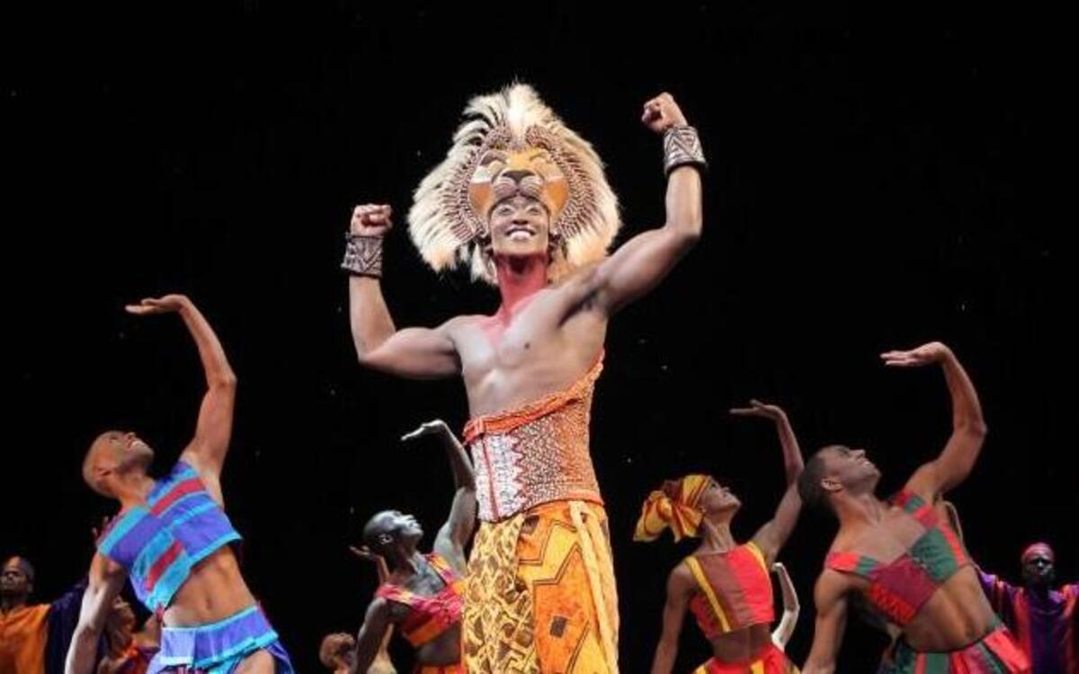 Jelani Remy as “Simba” and the ensemble in “He Lives in You” from “The Lion King” National Tour.