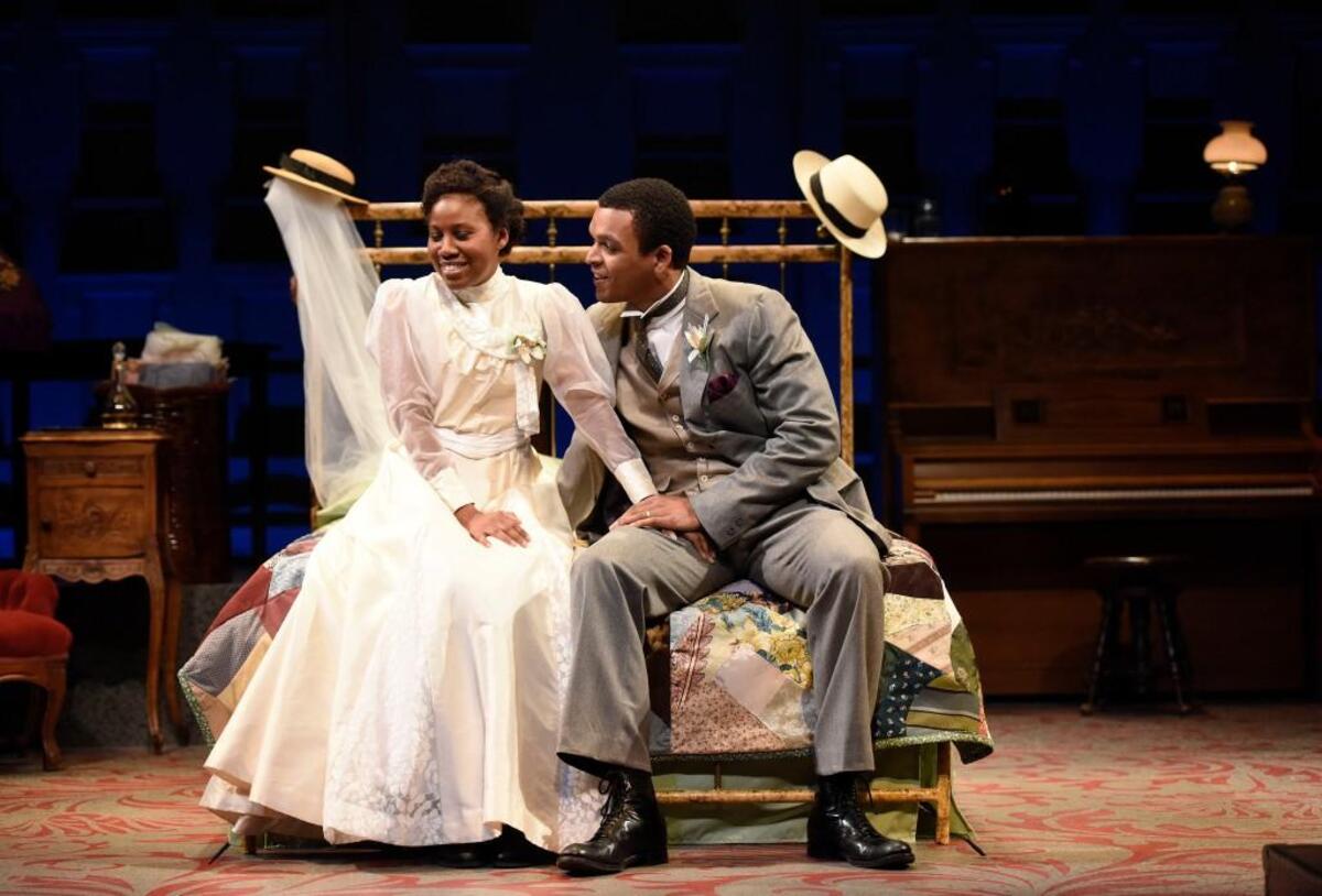 Rasool Jahan, left, plays indomitable seamstress Esther in PlayMakers Repertory Company’s “Intimate Apparel.”