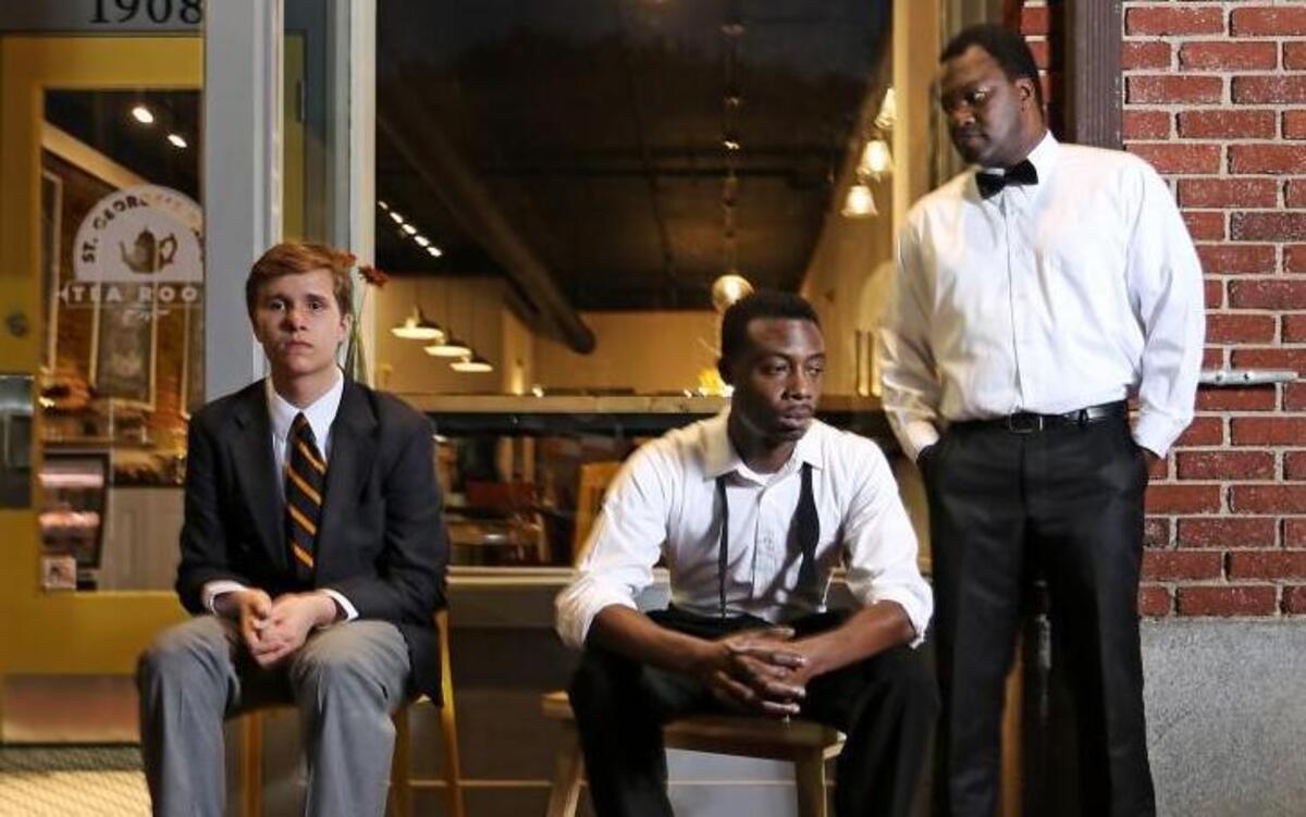 From left, Ben Pluska, George Hill and Gil Faison in Mortall Coile’s production of “Master Harold.”
