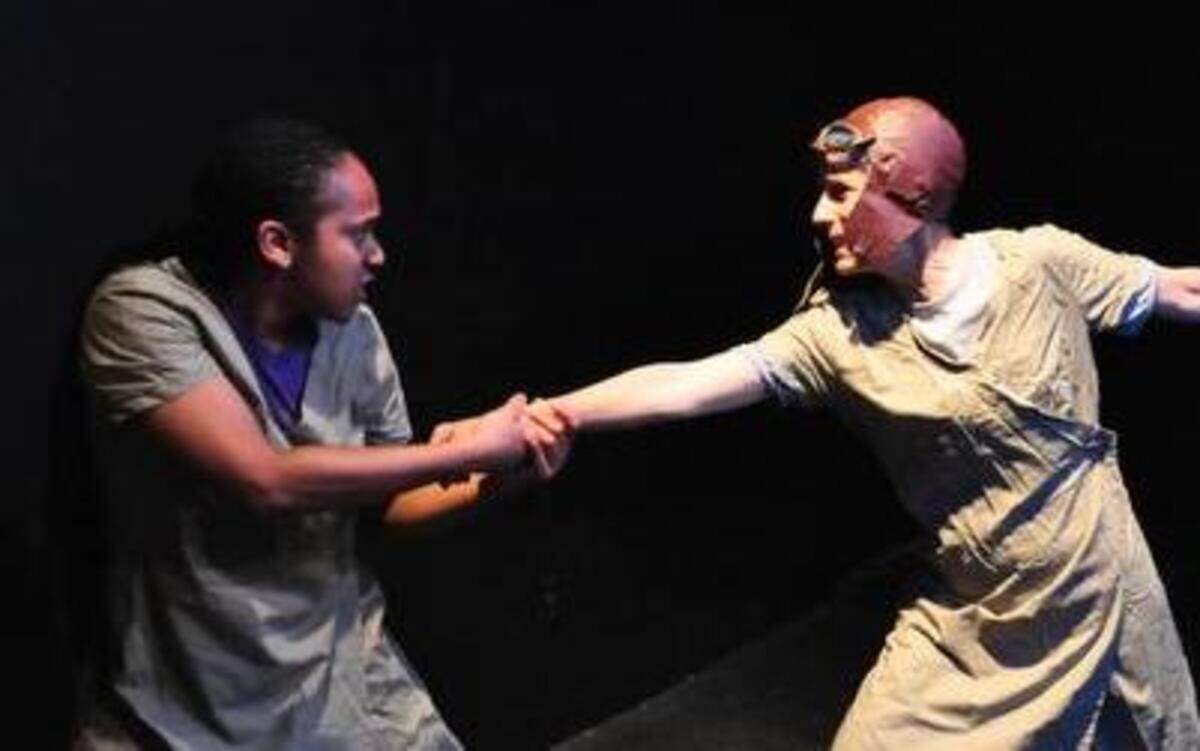 
From left, Drina Dunlap as Joan of Arc, Dale Wolf as Amelia Earhart, and Allison McAlister as Osa Johnson in Common Ground Theatre’s production of Arthur Kopit’s “Chamber Music.”
