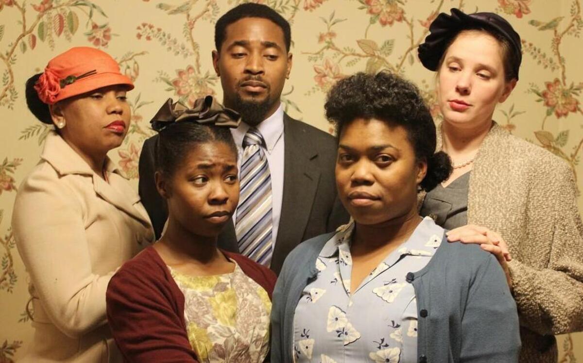 The cast of The Bartlett Theater production of “Crumbs from the Table of Joy” bottom row from left: Moriah Williams, Lakeisha Coffey; top row from left: Melanie Matthews, Jade Arnold and Emily Rieder.