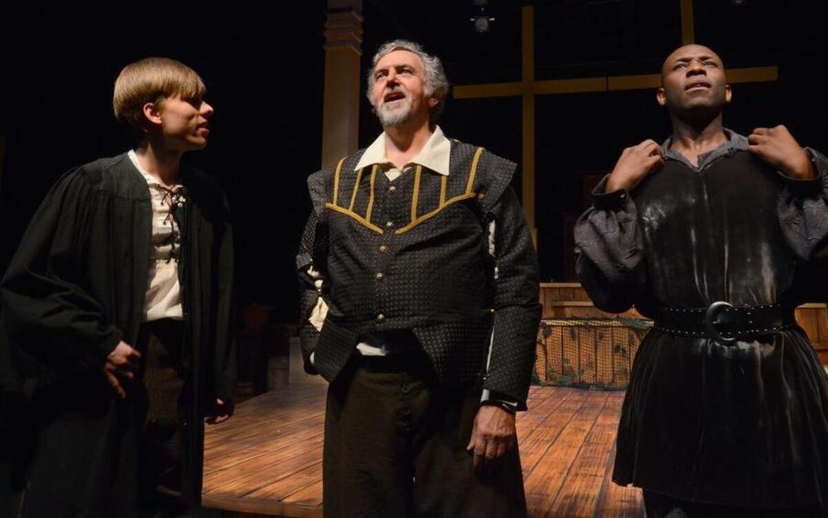 
From left, Daniel Murphy, Jim O'Brien and Preston Campbell in “Equivocation."
