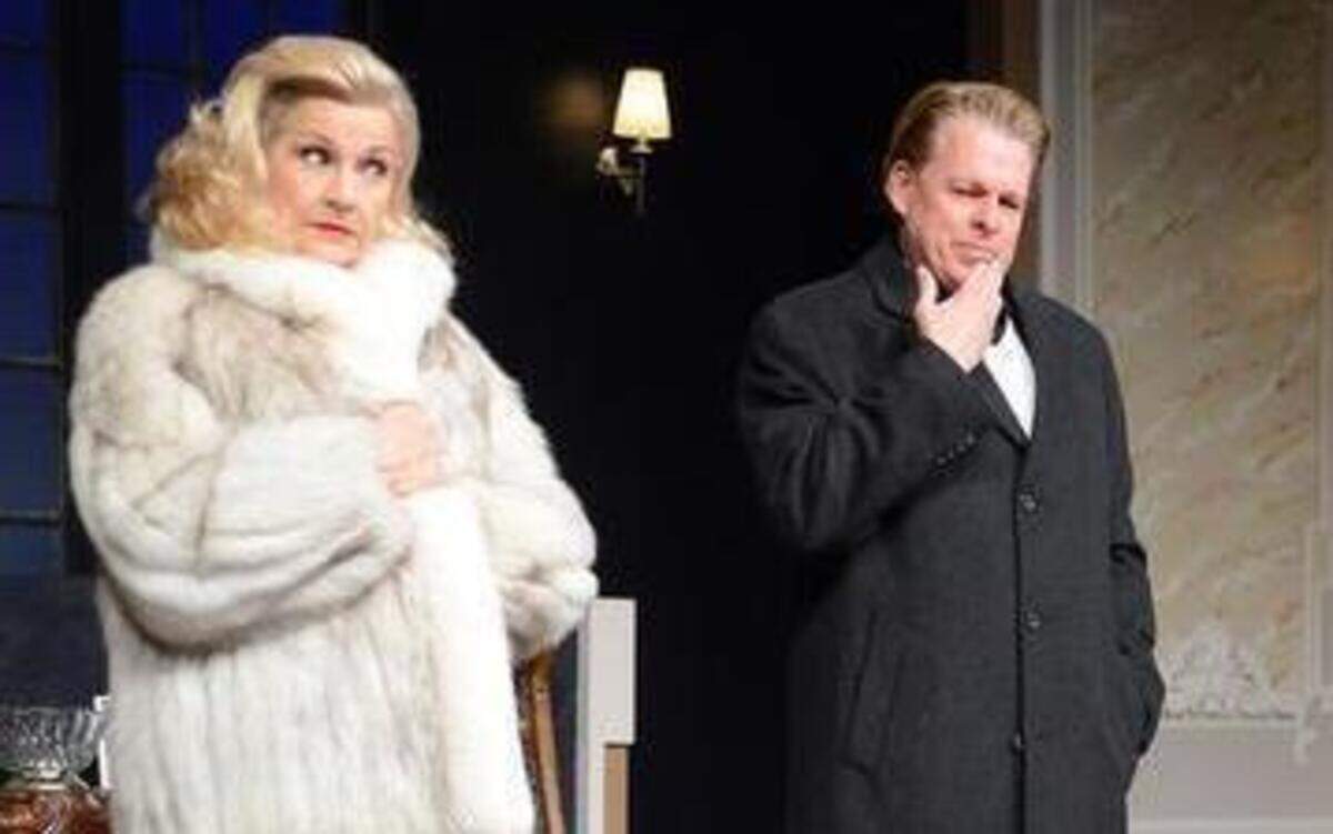 
Lynda Clark, left, Rick Meadows and Cameron West in Theatre in the Park’s production of “Regrets Only.”
