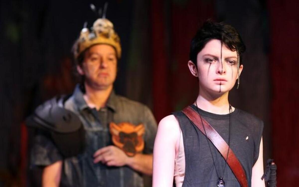 From left, Seth Blum and Lachlan Watson in Bare Theatre’s production of “Richard III” at Raleigh’s Sonorous Road Theatre.
