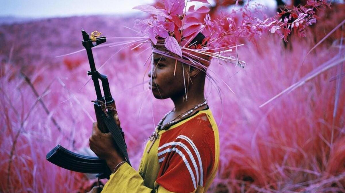 
Richard Mosse, “Safe From Harm” (film still), North Kivu, Eastern Congo, 2012.  The still will be included in the exhibit “Richard Mosse: The Enclave” at Nasher Museum of Art at Duke University through Jan. 10.
