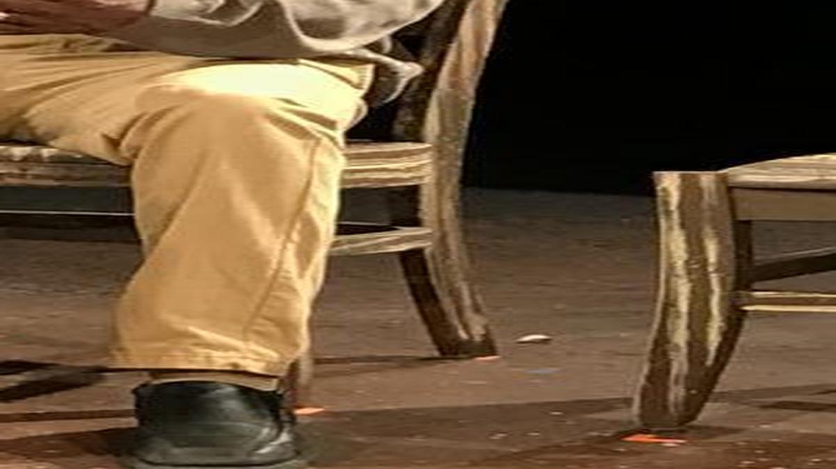 Percy, played by Trevor Johnson, right, has a tense confrontation with his son Junior, played by Ron Lee McGill, in Manbites Dog Theater and StreetSigns’ production of “The Miraculous and the Mundane.”