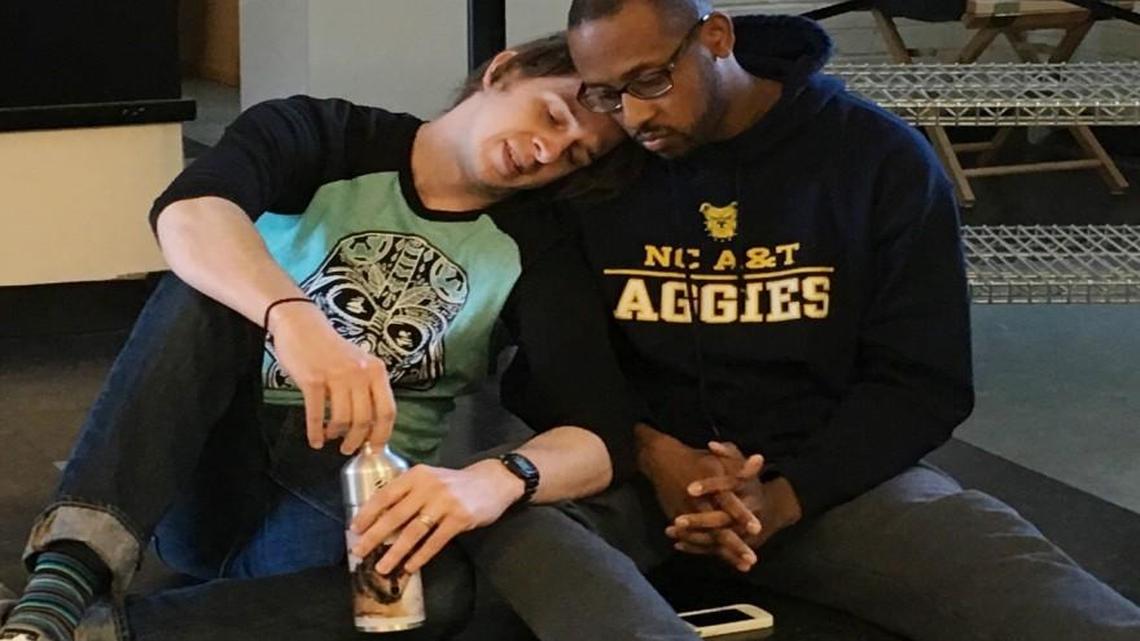 A rehearsal shot from Common Wealth Endeavors’ production of “Small and Tired.”