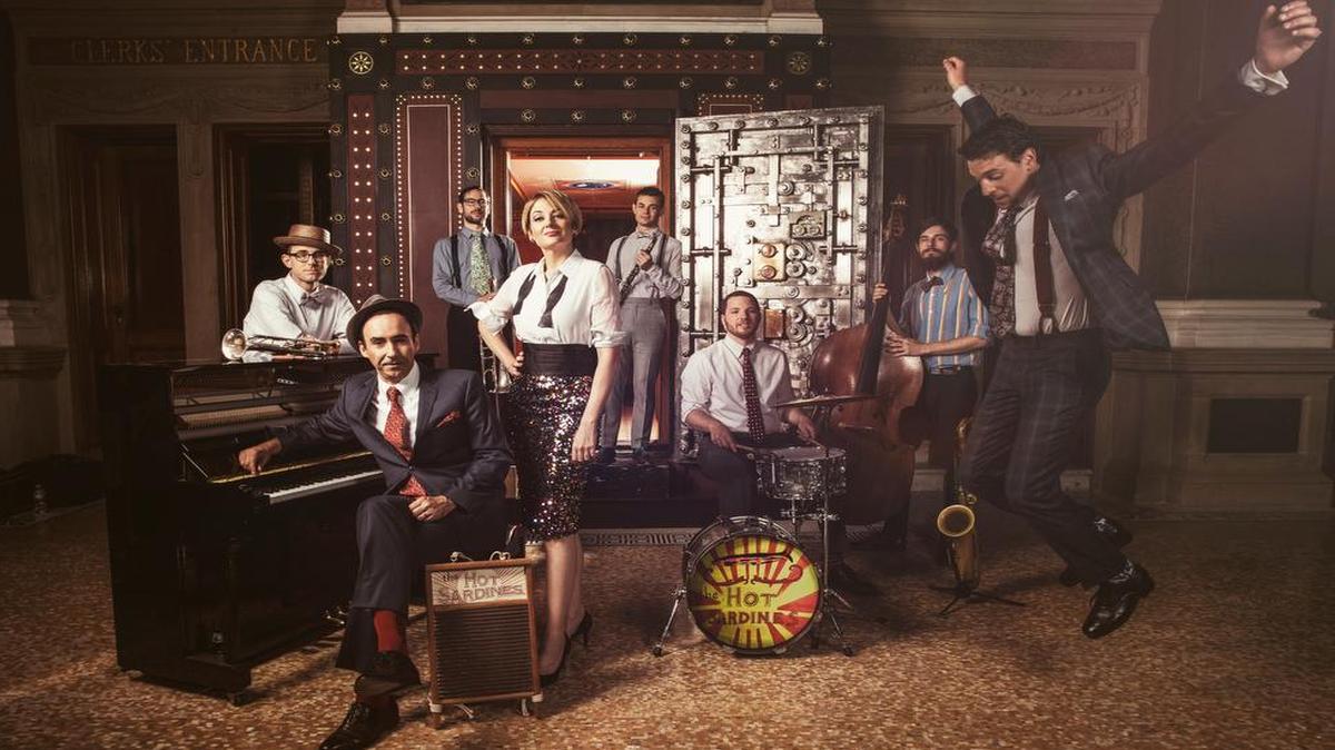 
Hot jazz on a summer evening is the promise at the Booth Amphitheater on Thursday, July 9, when the Hot Sardines perform.
