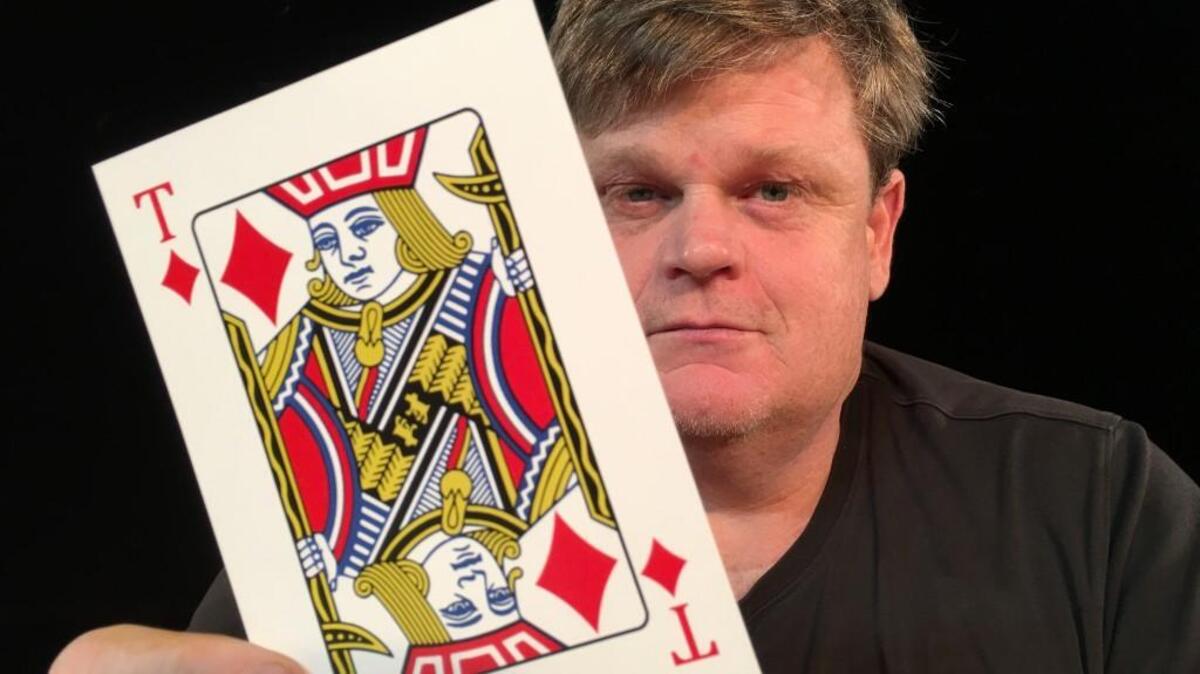 Carl Martin in Manbites Dog Theater’s production of “The Trump Card.”
