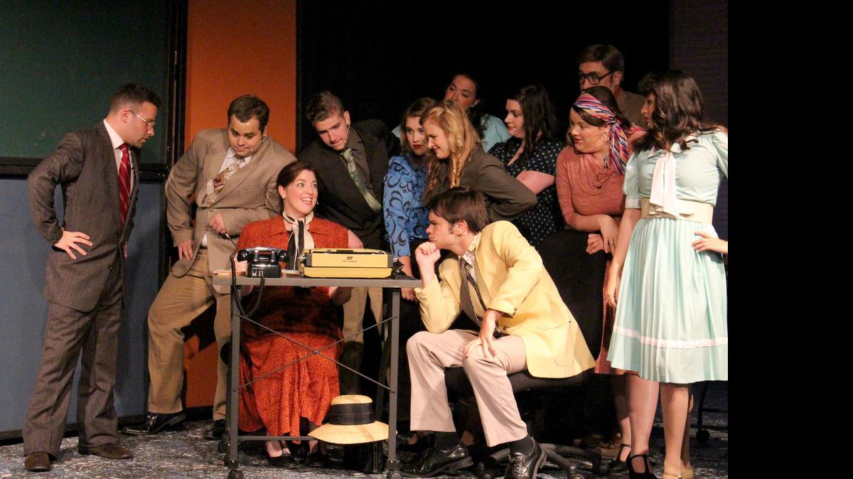 
Mary Reilly (seated) and the cast of the North Raleigh Arts and Creative Theatre production of “9 to 5.”

