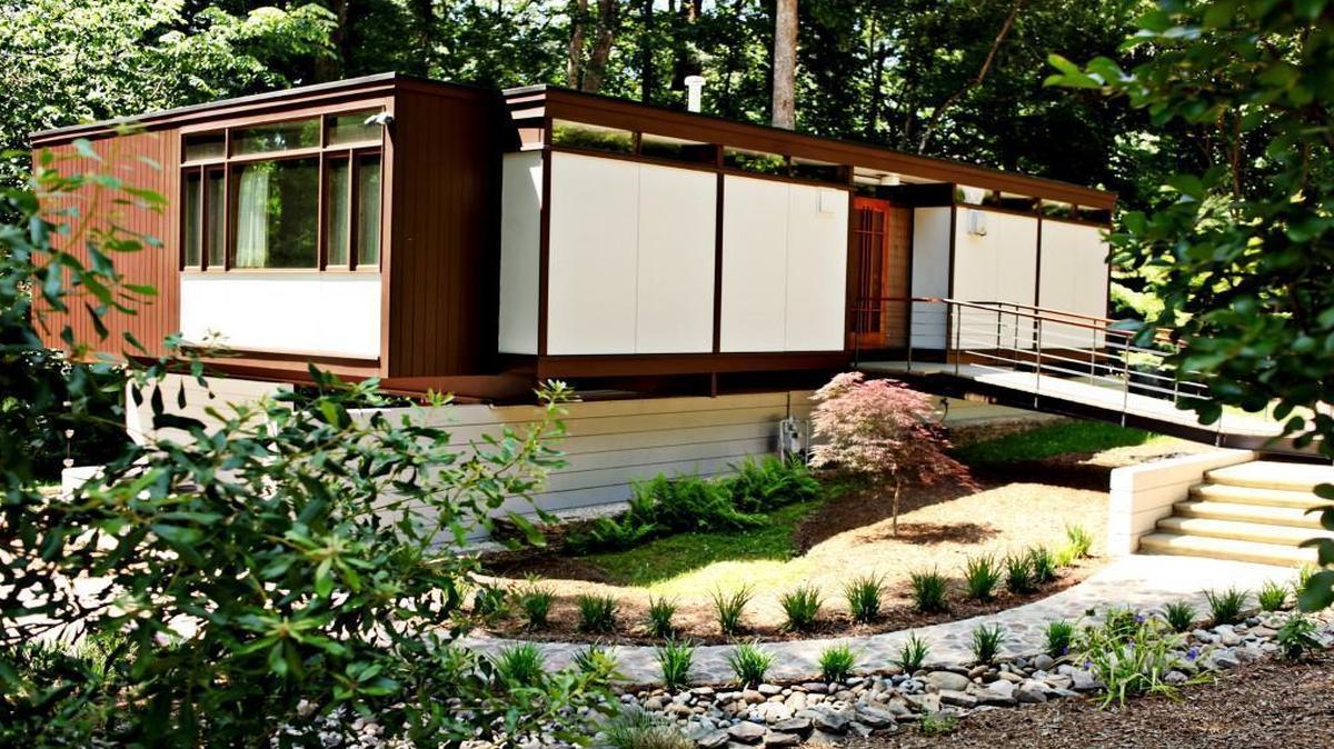 The Matsumoto House on Runnymede Road in Raleigh was designed and built in 1954. The 1,752 square-foot home takes its cues from van der Rohe’s Farnsworth House in Plano, Ill. But where Farnsworth is a sparkling sonnet in glass and steel, Matsumoto’s house explores the opacity of wood, block and paneling.
