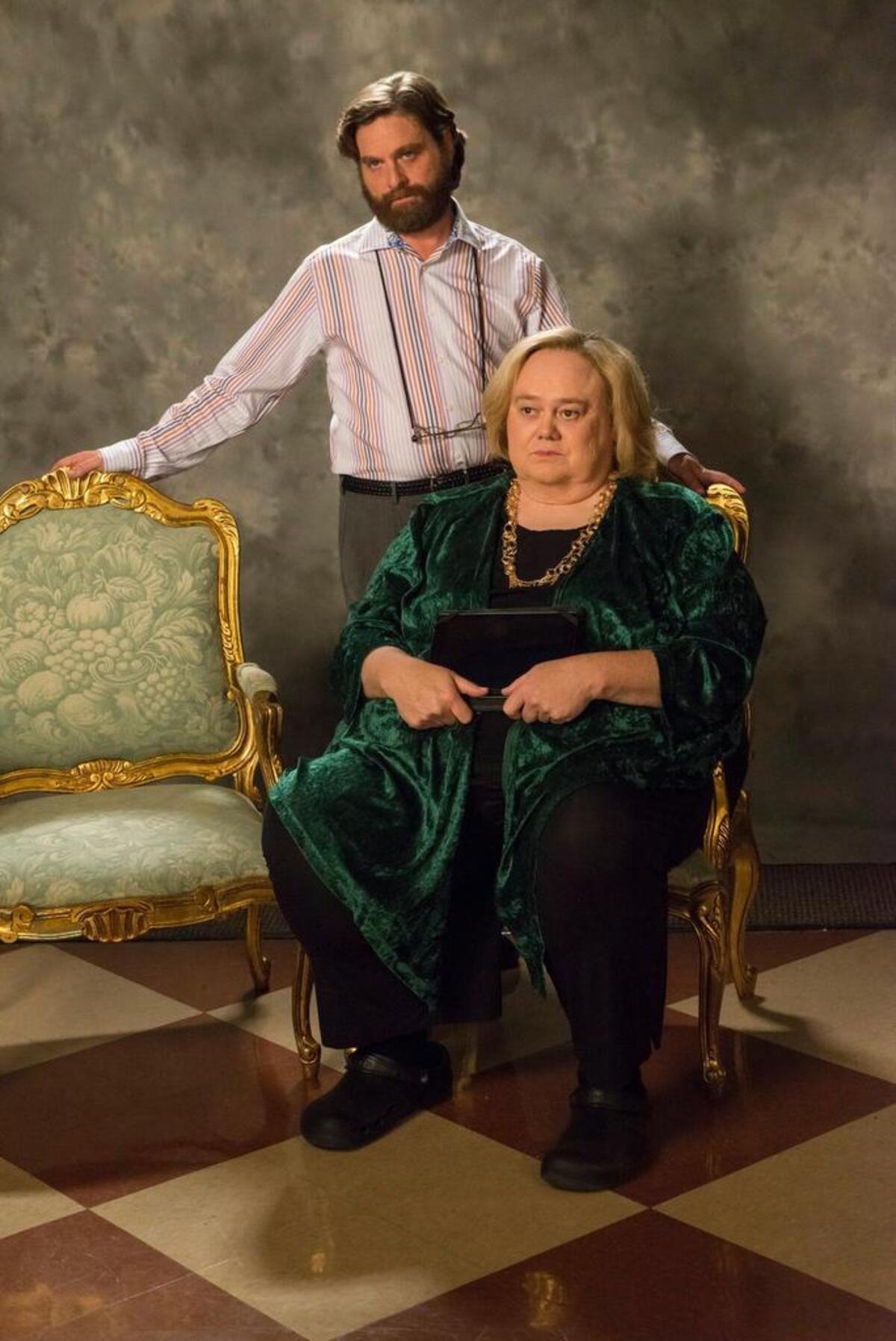 Zach Galifianakis, left, as Dale Baskets, and Louie Anderson as Christine Baskets in the FX series “Baskets.”