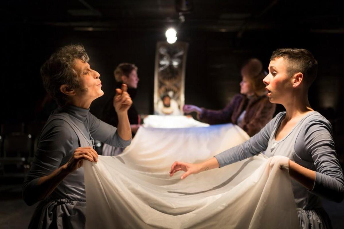 Dale Wolf, left, and Caitlin Wells in Delta Boys Theater Company’s production of “Orlando.”