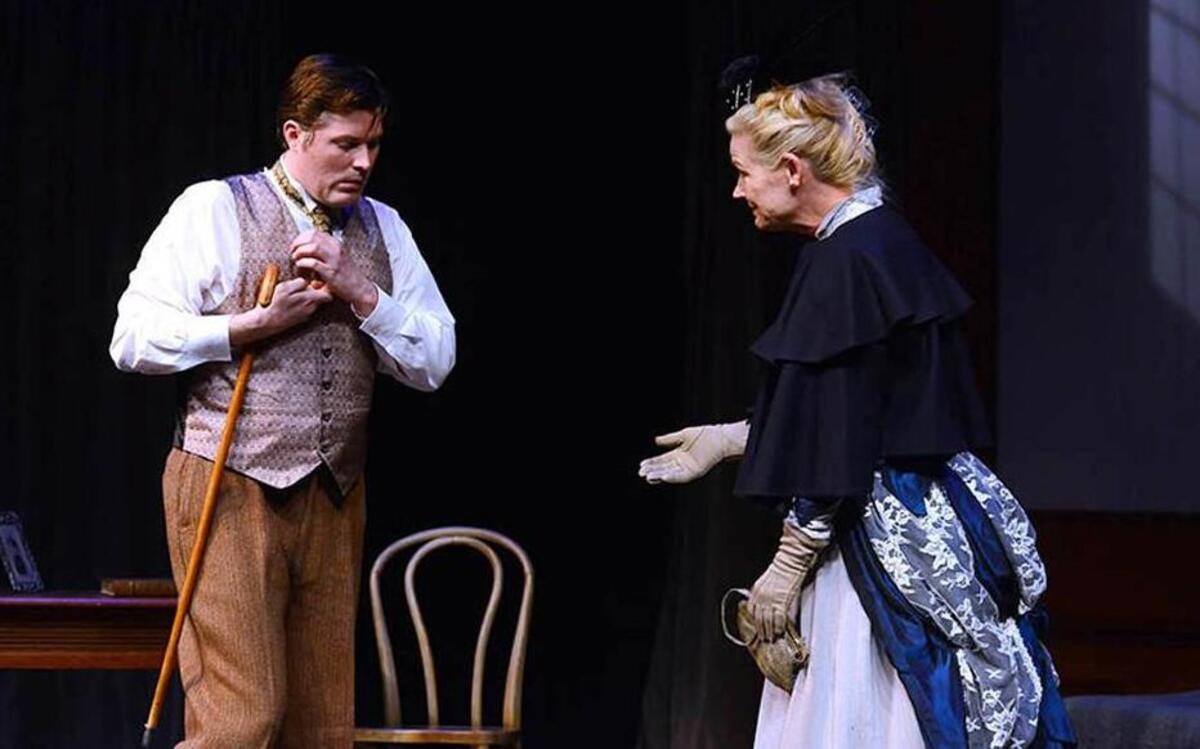 Ira David Wood IV and Lynda Clark in Theatre in the Park’s production of the “Elephant Man.”