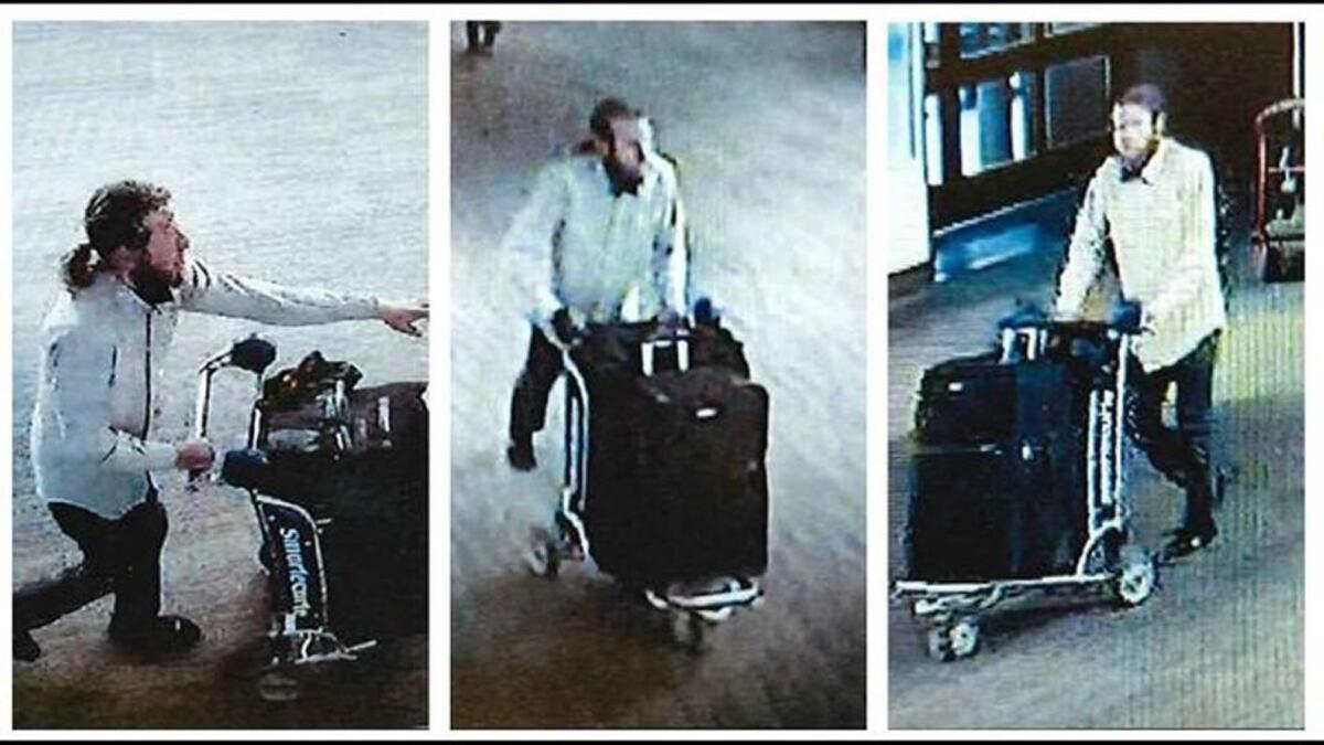 The San Francisco Police Airport Division released surveillance photos of a man who took a black roller suitcase containing Red Panda's $25,000 unicycle from carousel number five at the airport.