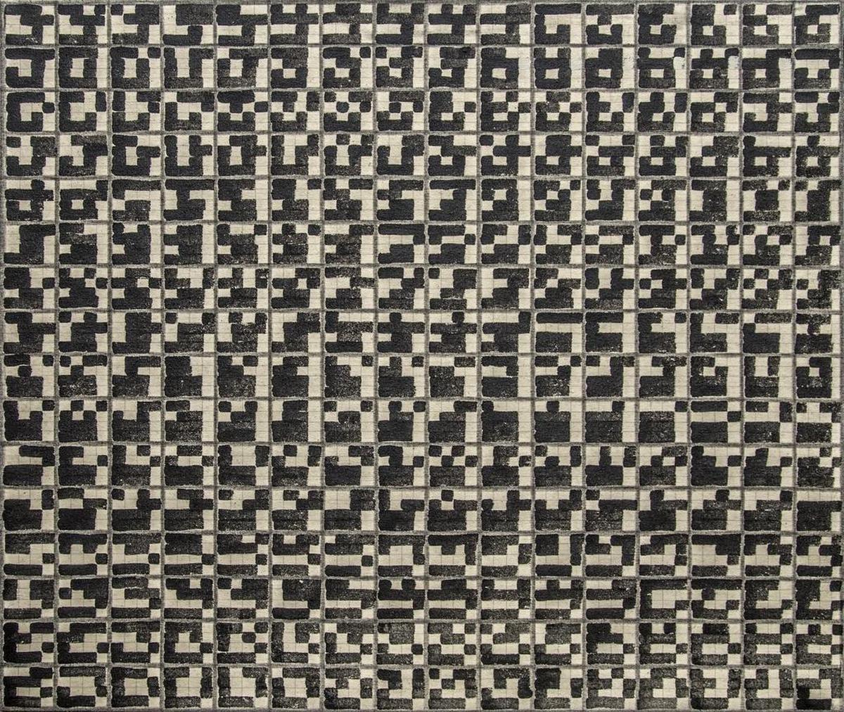 One of 256 panels from Vernon Pratt’s piece, “All the Possibilities of Sixteen,” that is 18’ high by 110’ long. It will be exhibited at the Gregg Museum in Raleigh from October 11th through February 10th.