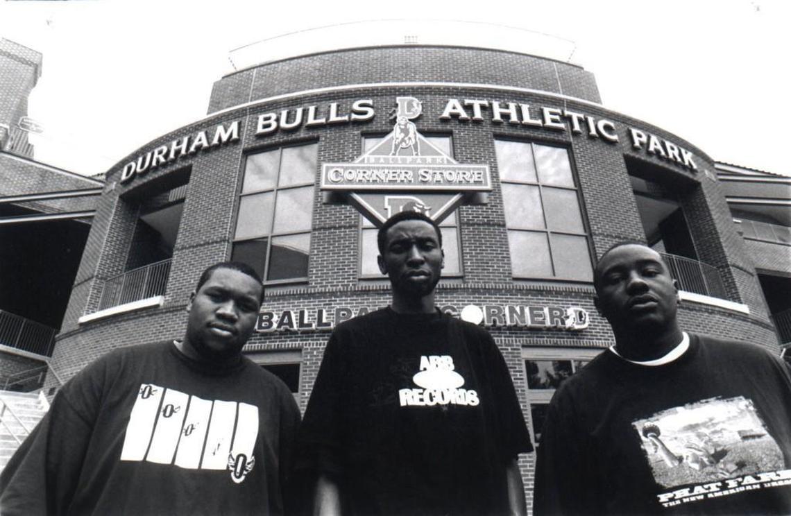 Little Brother, pictured in 2003, from left: Thomas “Big Pooh” Jones, Patrick “9th Wonder” Douthit, and Phonte Coleman. Wonder arrived at Central in the midst of a mini-boom for North Carolina hip-hop. Between classes, Wonder started deejaying and making beats with a crew in Durham. That became Justus League, from which emerged Little Brother – a trio where Coleman and Jones rapped while Wonder created musical backdrops.