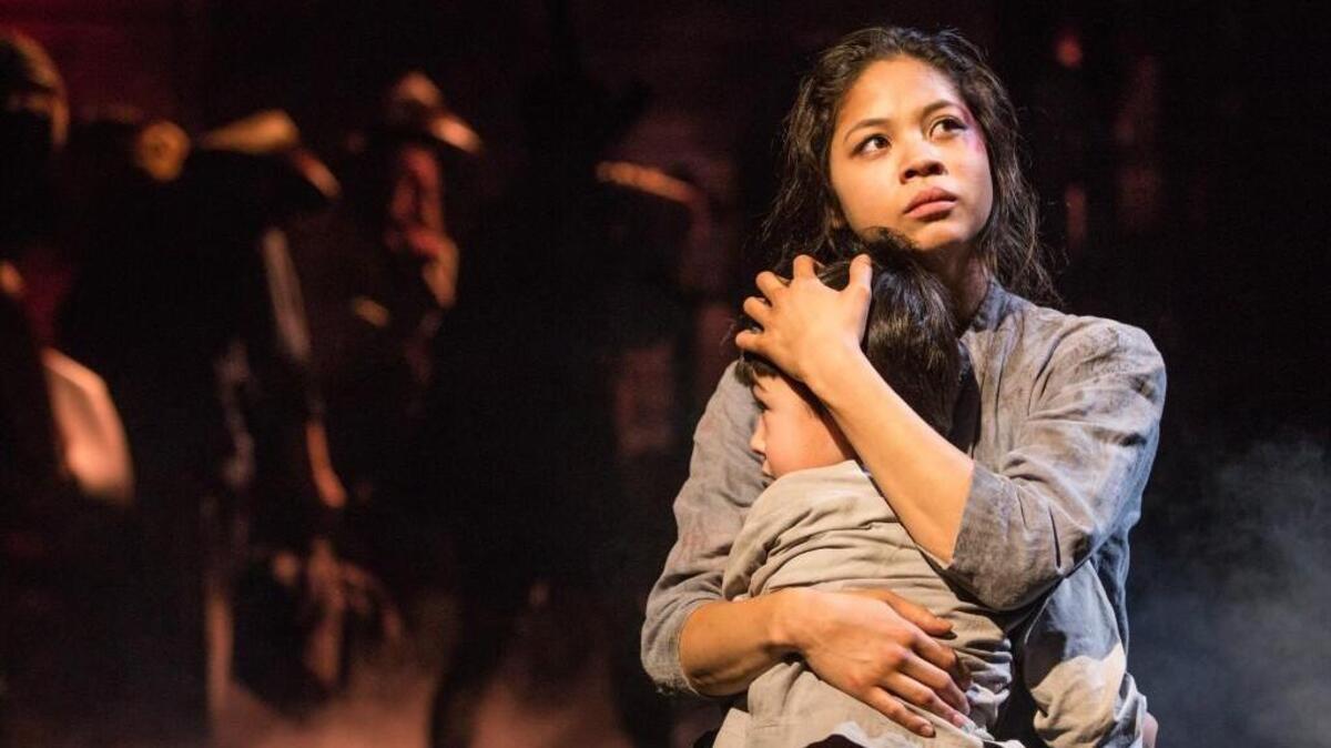 Eva Noblezada and Samuel Li Weintraub in a scene from “Miss Saigon.” “Miss Saigon” will be presented at the Durham Performing Arts Center Jan. 22-27, 2019.