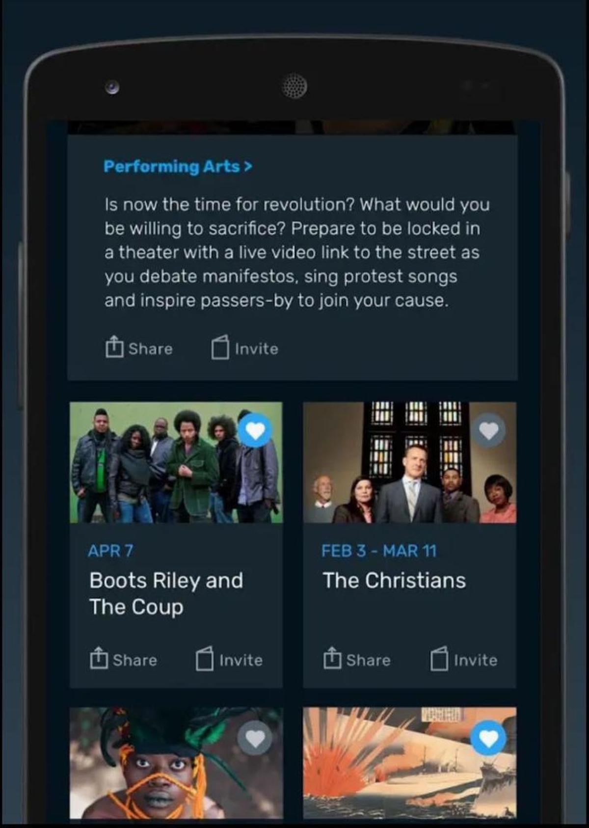 The free Arts Everywhere app at UNC-Chapel Hill connects users to a variety of arts on campus. Users can use the app’s calendar to learn of events, get custom recommendations, find out what events are trending on campus and share their interests with other users.