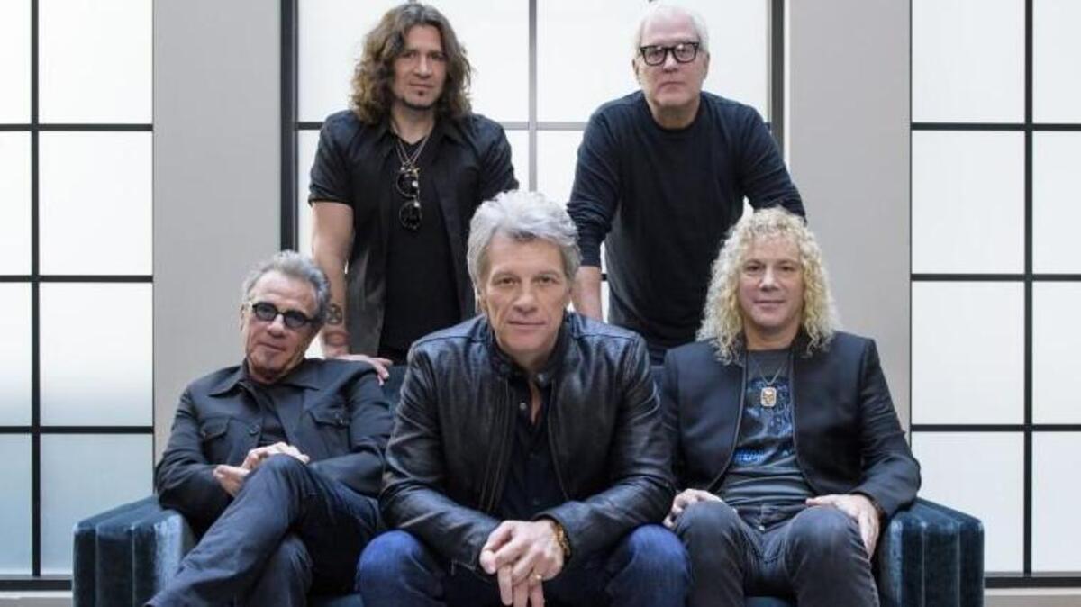 In this Oct. 19, 2016 photo, members of Bon Jovi – (front row from left), Tico Torres, Jon Bon Jovi, David Bryan, (back row from left), Phil X, and Hugh McDonald pose for a portrait in promotion of their new album “This House is Not for Sale.” The newly announced Rock & Roll Hall of Fame 2018 inductees will bring their tour to Raleigh.
