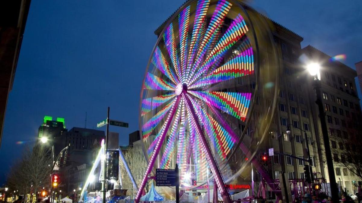 The First Night Ferris wheel and F-5 pendulum ride are just a few of the attractions at this year’s First Night in downtown Raleigh.
