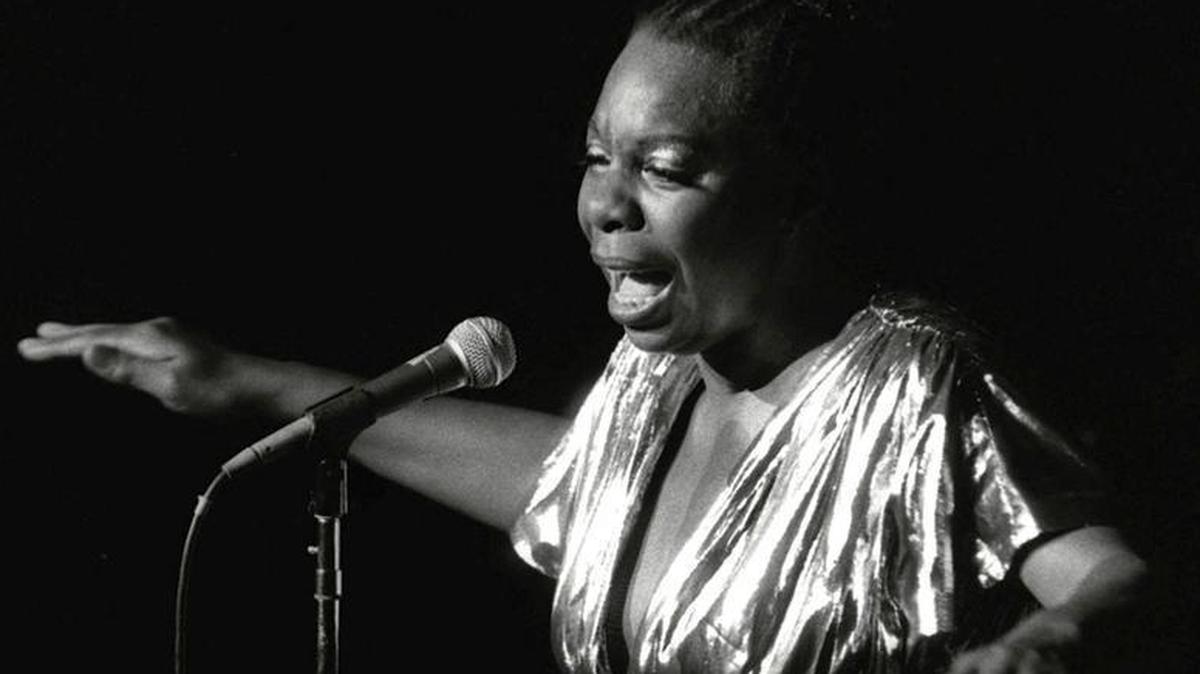 Nina Simone, a North Carolina native, performs at Avery Fisher Hall in New York in 1985. Simone will be inducted into the Rock and Roll Hall of Fame in Cleveland in April.