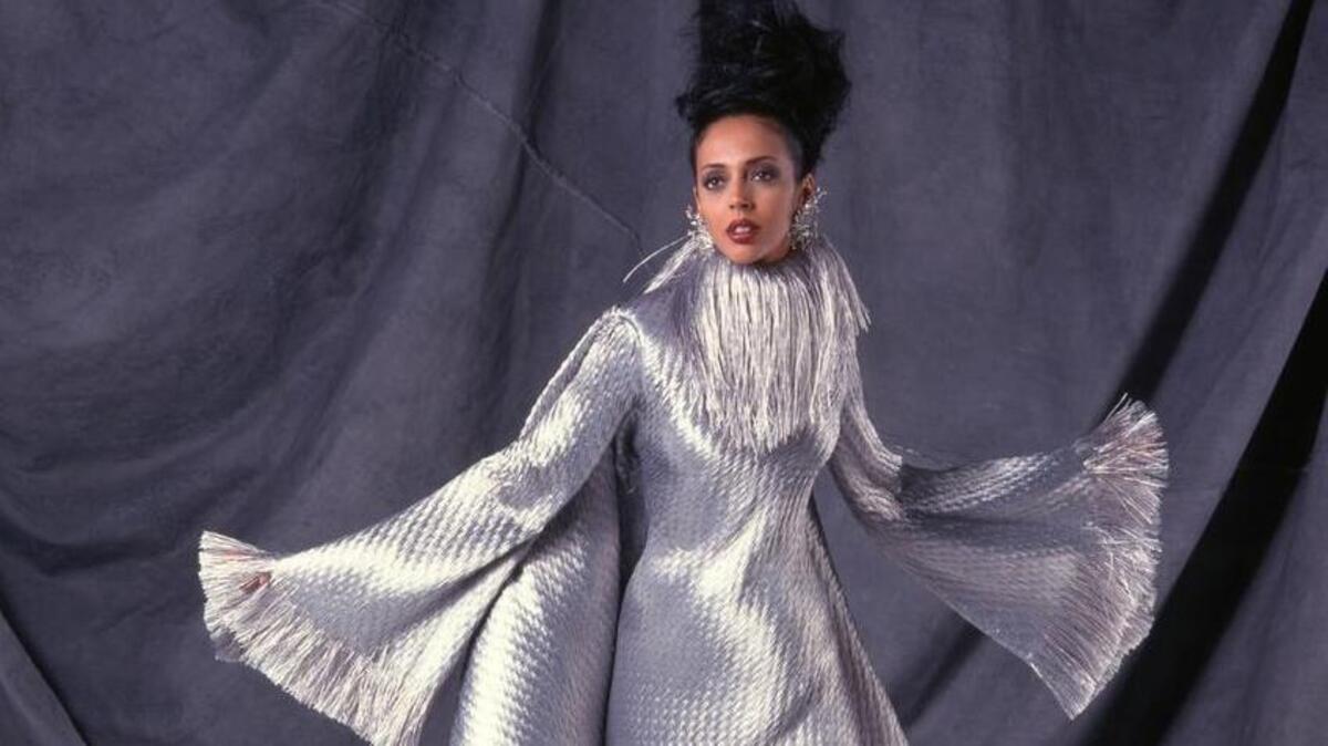 The Ebony Fashion Fair featured all African-American models taking the runway in clothing by the likes of Christian Dior, Givenchy, Yves St. Laurent and Vivienne Westwood, just to name a few. This is Givenchy by Alexander McQueen, Evening Dress, haute couture, fall/winter 1997–98, synthetic raffia mounted on silk gauze, appeared in The Jazz Age of Fashions.