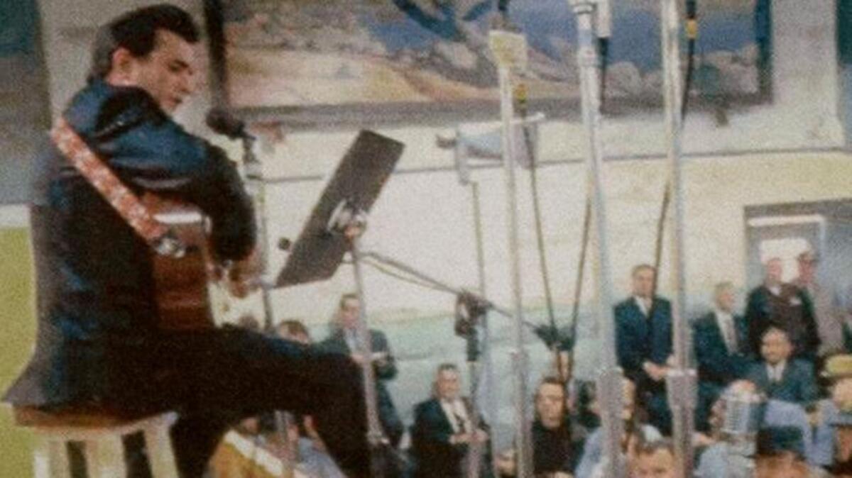 A photo taken nearly 50 years ago of Johnny Cash performing in the prison cafeteria is displayed in the prison museum at Folsom State prison in Folsom. When Johnny Cash sang one of the most famous lyrics in American history, “I shot a man in Reno just to watch him die” behind the walls of Folsom State Prison on January 13, 1968, it became one of the world’s most famous penitentiaries. Cash’s Folsom Prison Blues anchored a live album recorded in front of hundreds of inmates in the cafeteria that went to No. 1 in both the pop and country western charts over a decade.