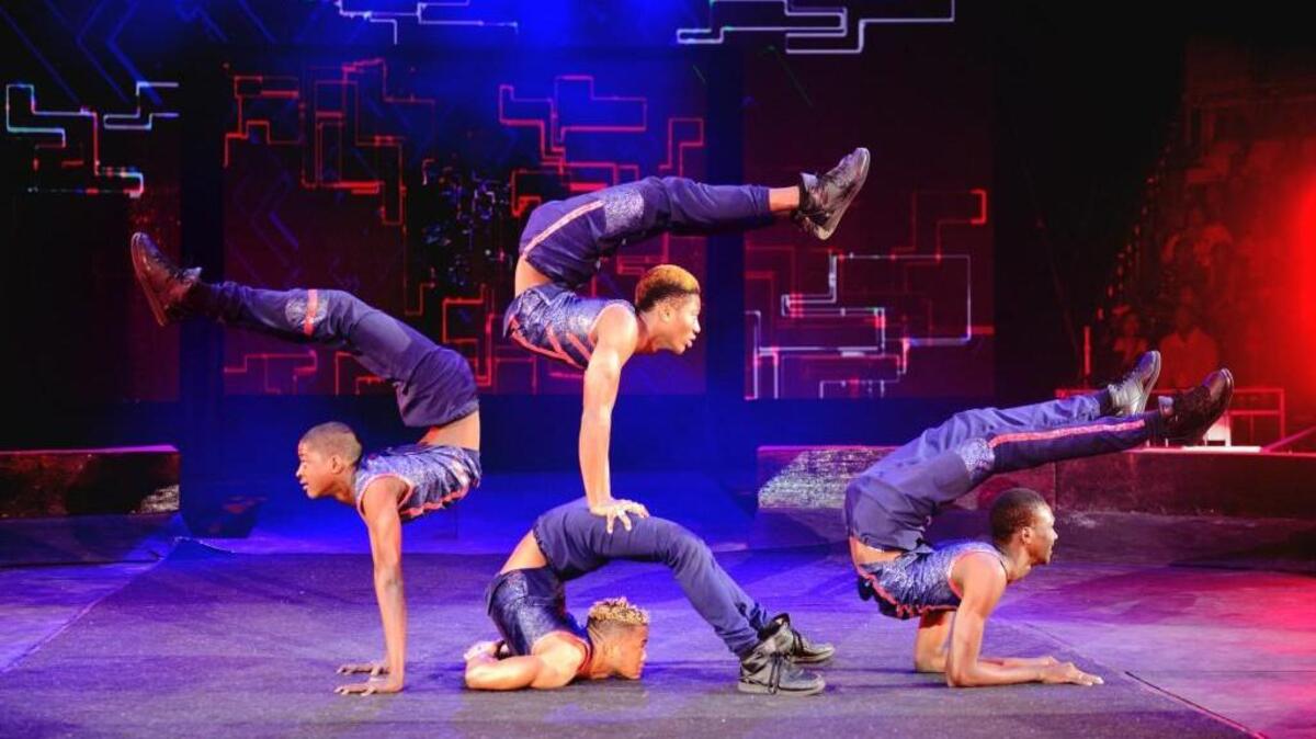 The Bone Breakers act is making its way back to UniverSoul Circus after a five-year hiatus. The Bone Breakers consist of four young men from Conakry, Guinea, in West Africa, ranging in age from 19-21.