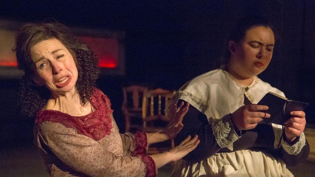 Tamara Kissane, left, and Sarah Koop star in the Manbites Dog Theater production of “The Moors.”