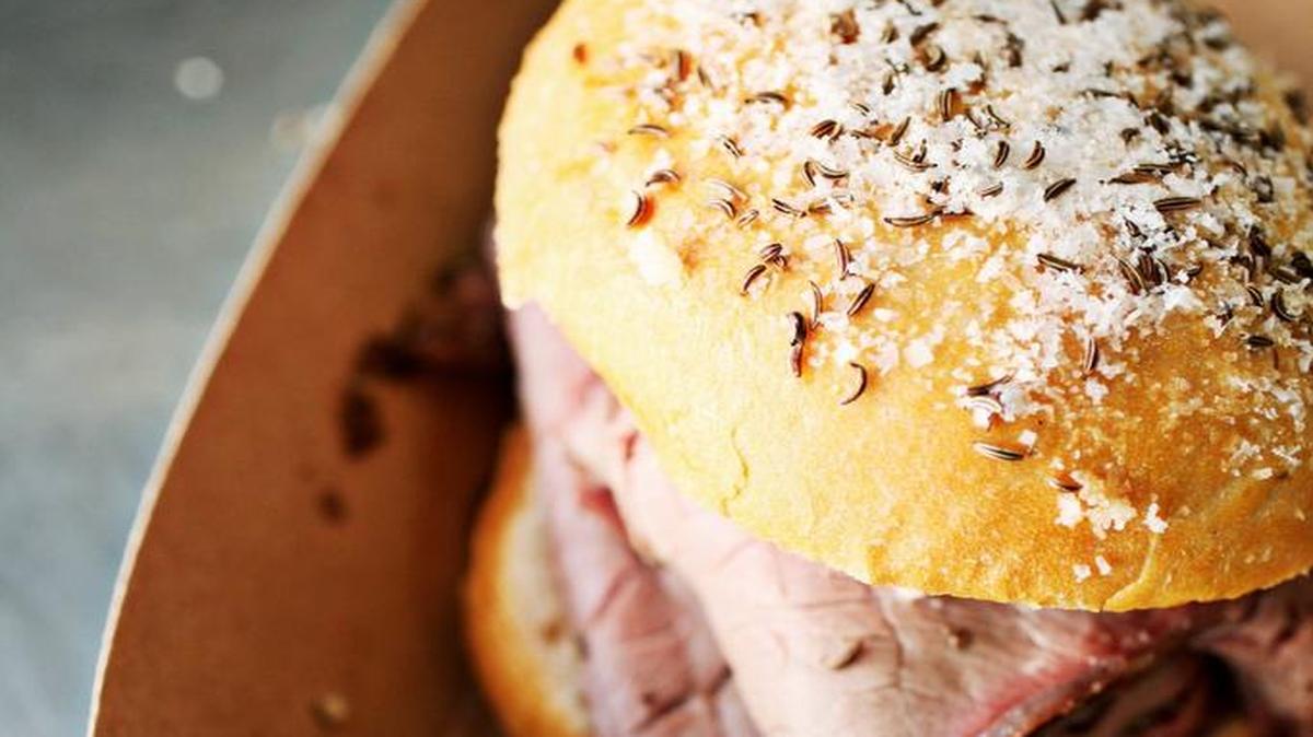 The Black Angus Brisket is a popular item on the menu of The Wandering Moose food truck.