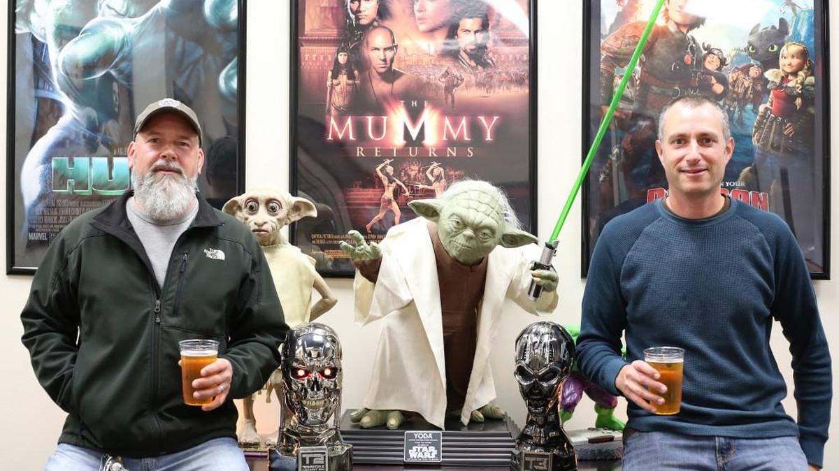 Will Clay, left, and Eric Roth own Dailypint Studios, a special effects and motion capture facility, in Raleigh. They opened Dailypint Craft Beer Venue next door.