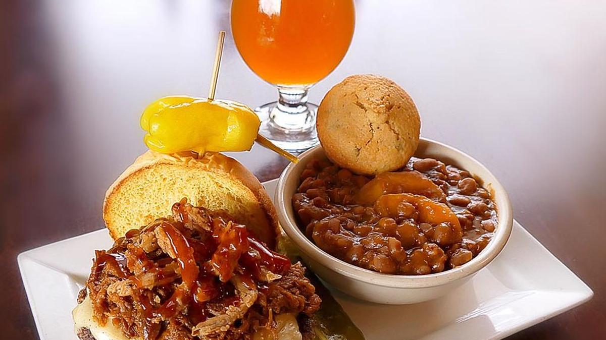 The Pig Pickin’ burger was a featured burger at Hops Burger Bar. The restaurant, based in Greensboro, has plans to open in Chapel Hill.