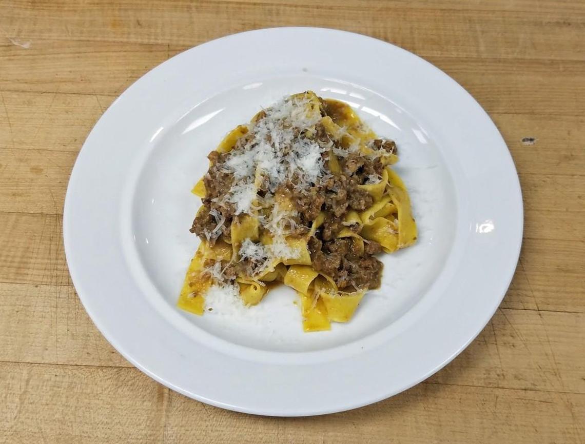 Serve Ragu Bolognese with Tagliatelle with a bold Sangiavese wine, a hunk of crusty bread and maybe a fresh green salad