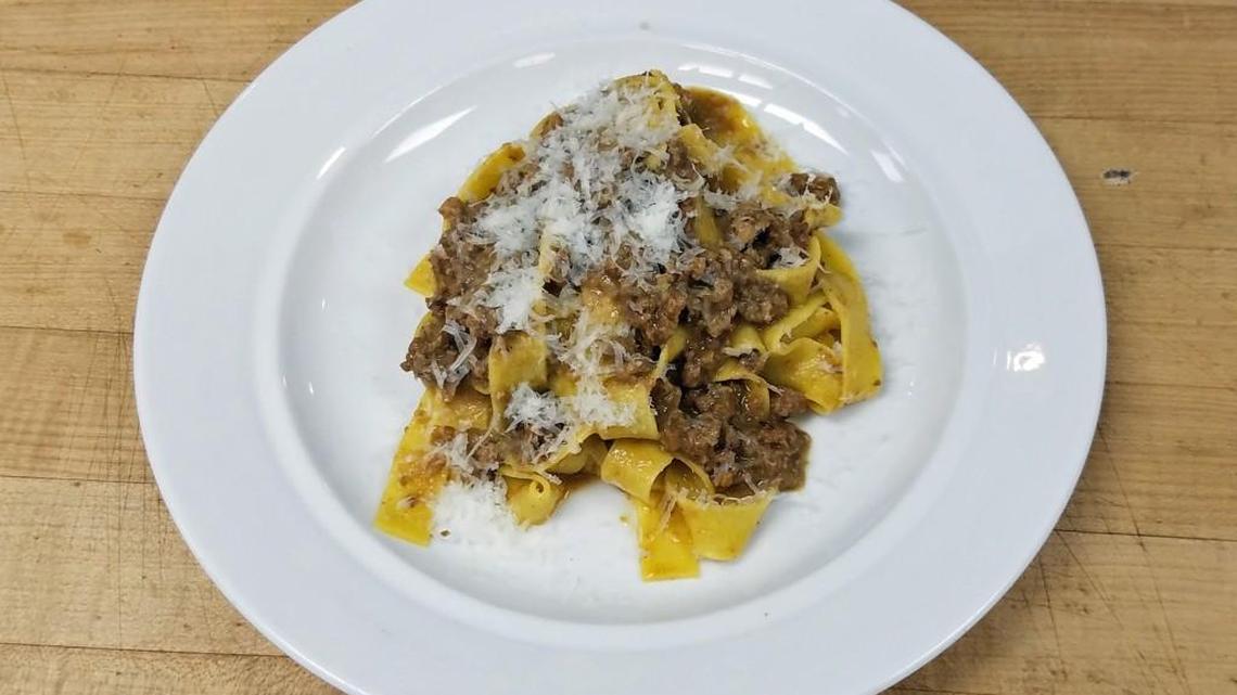 Serve Ragu Bolognese with Tagliatelle with a bold Sangiavese wine, a hunk of crusty bread and maybe a fresh green salad