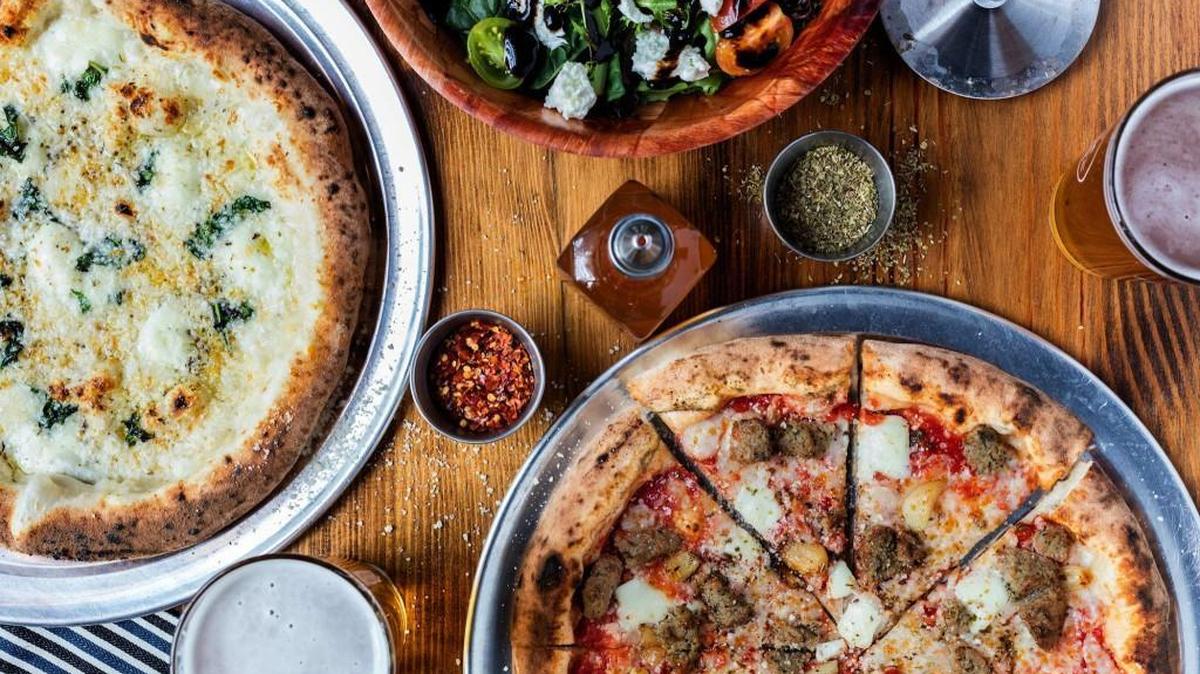 Everything at Pizza La Stella is cooked in wood-fired ovens from pizza to Brussels sprouts to breakfast skillets.